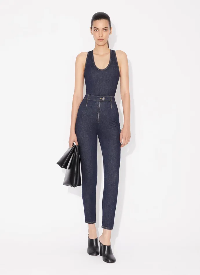 Blue DENIM CROSSBACK BODY Women Alaa Denim
