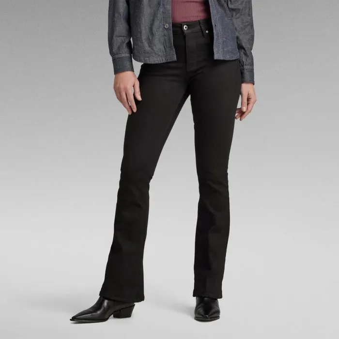 Bootcut and Flare Women GStar RAW 3301 Flare Jeans Pitch Black