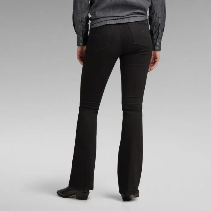 Bootcut and Flare Women GStar RAW 3301 Flare Jeans Pitch Black