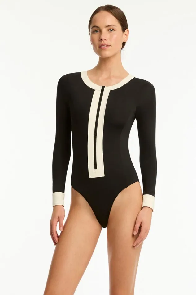 Border Surf Suit Border Black Women Sea Level Sustainable Swim