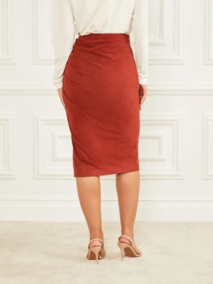 Bottoms Women Marciano Hudson Pencil Skirt Dark Jam Red Bottoms Women Marciano Hudson Pencil Skirt Dark Jam Red