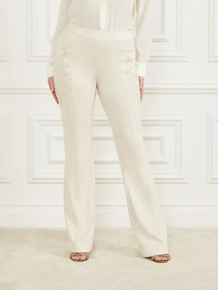 Bottoms Women Marciano Lorraine Pant Ivory Bone Bottoms Women Marciano Lorraine Pant Ivory Bone