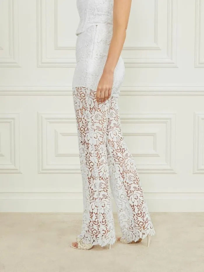 Bottoms Women Marciano Primrose Lace Pant Pale Pearl Bottoms Women Marciano Primrose Lace Pant Pale Pearl