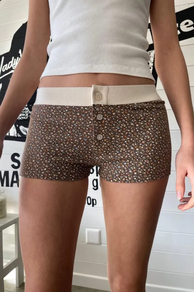 Brandy Melville Intimates Floral Boyshort Underwear Brown 8211 Women