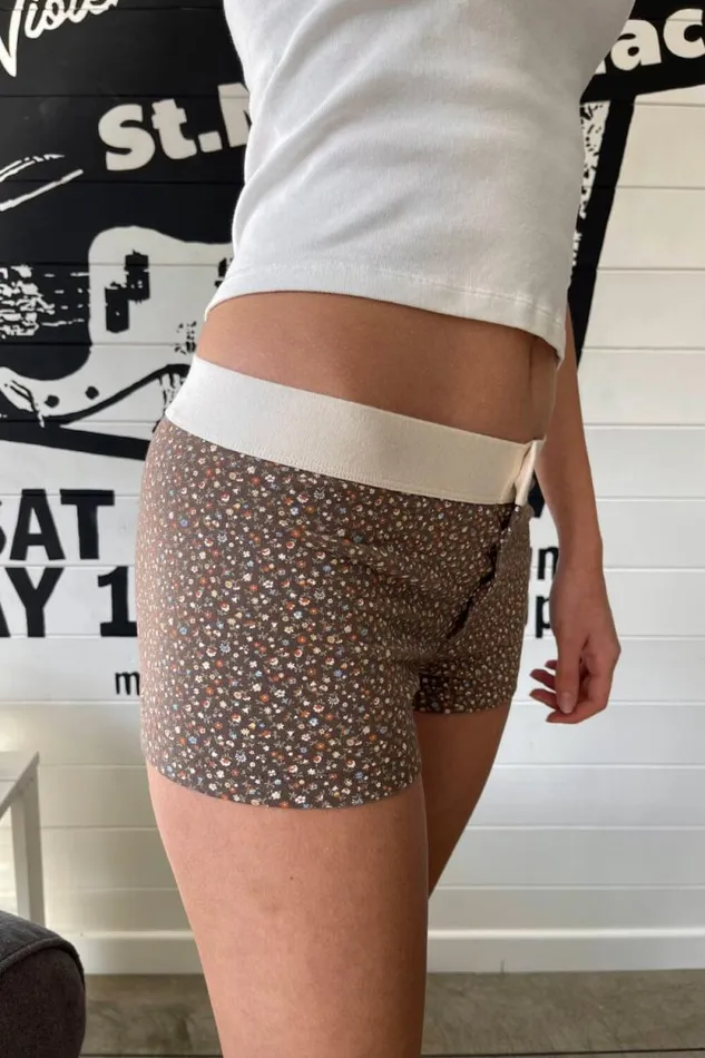 Brandy Melville Intimates Floral Boyshort Underwear Brown 8211 Women