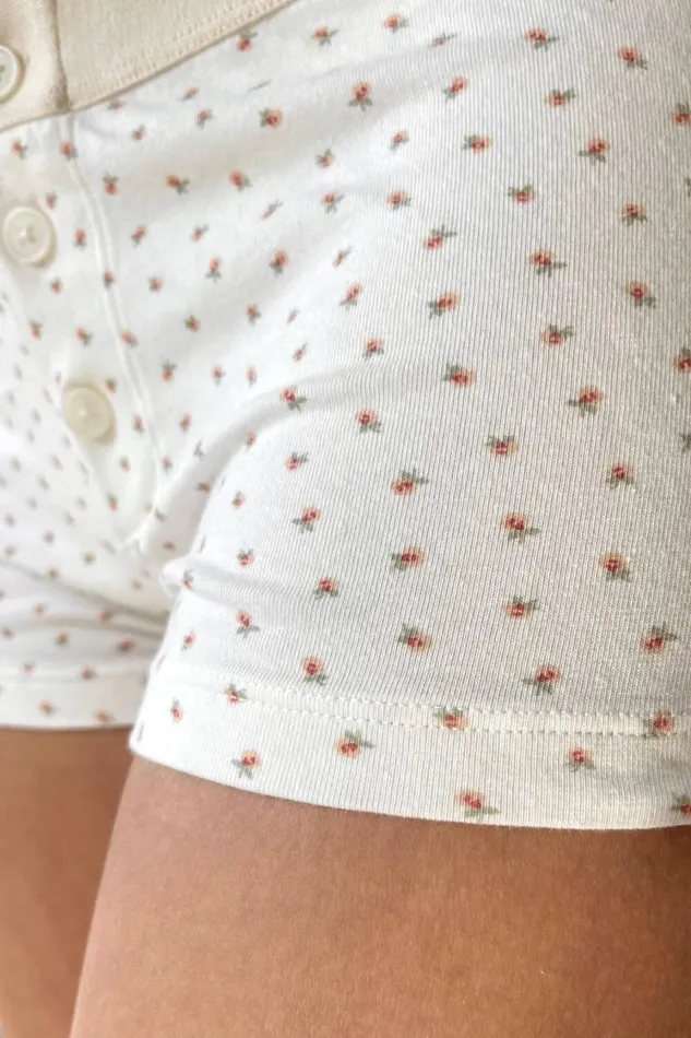 Brandy Melville Intimates Floral Boyshort Underwear White Peach Floral 8211 Women