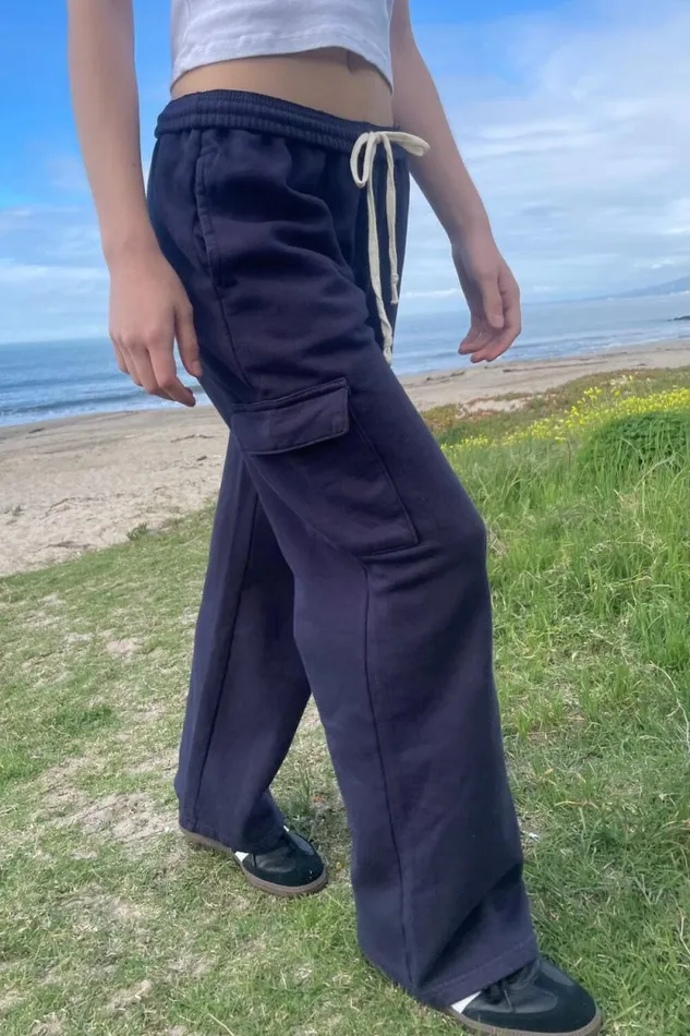 Brandy Melville Sweatpants and Sweatshirts Anastasia Soft Pocket Sweatpants Navy Blue 8211 Women