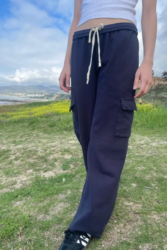 Brandy Melville Sweatpants and Sweatshirts Anastasia Soft Pocket Sweatpants Navy Blue 8211 Women