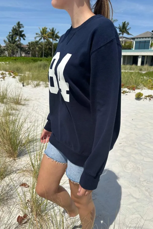 Brandy Melville Sweatpants and Sweatshirts Erica 84 Sweatshirt Classic Navy 8211 Women