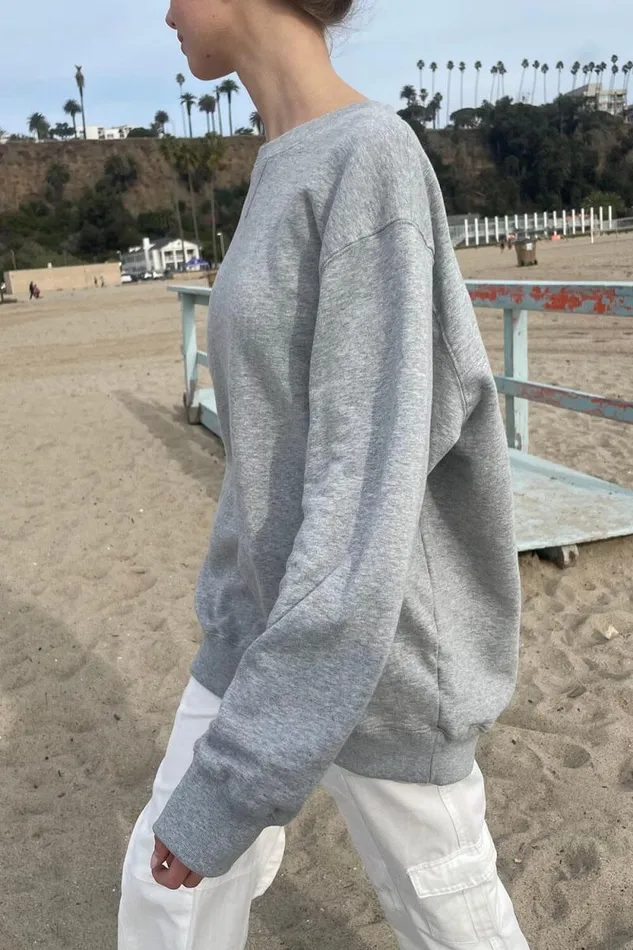 Brandy Melville Sweatpants and Sweatshirts Erica Sweatshirt Heather Grey 8211 Women
