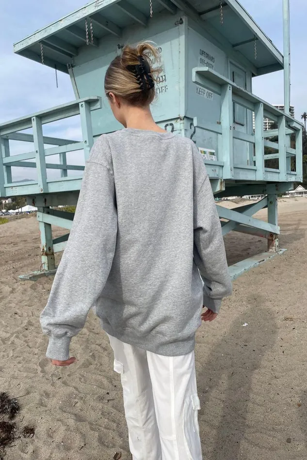 Brandy Melville Sweatpants and Sweatshirts Erica Sweatshirt Heather Grey 8211 Women