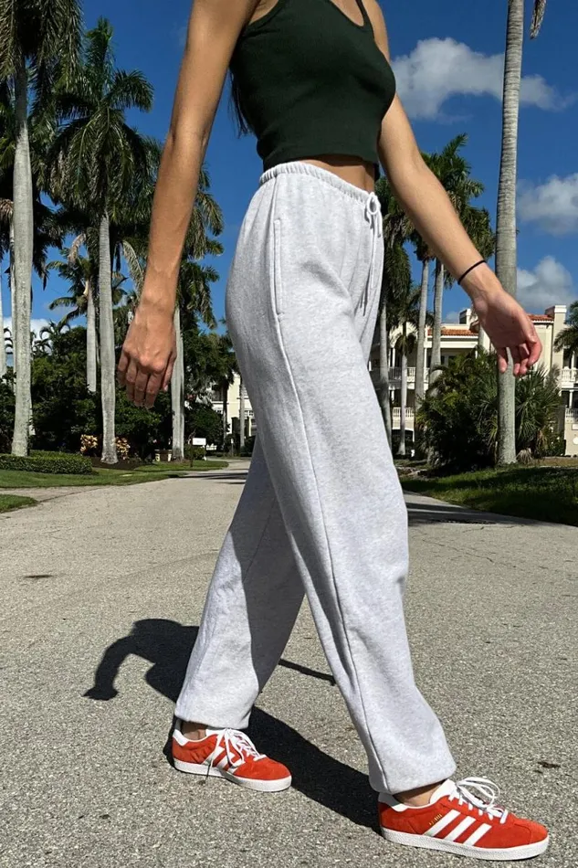 Brandy Melville Sweatpants and Sweatshirts Rosa Tie Sweatpants Silver Grey 8211 Women
