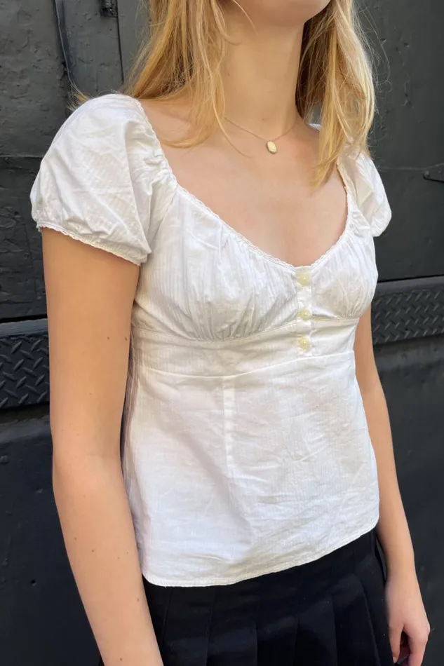 Brandy Melville Tops Blair Cotton Ruffle Top White 8211 Women