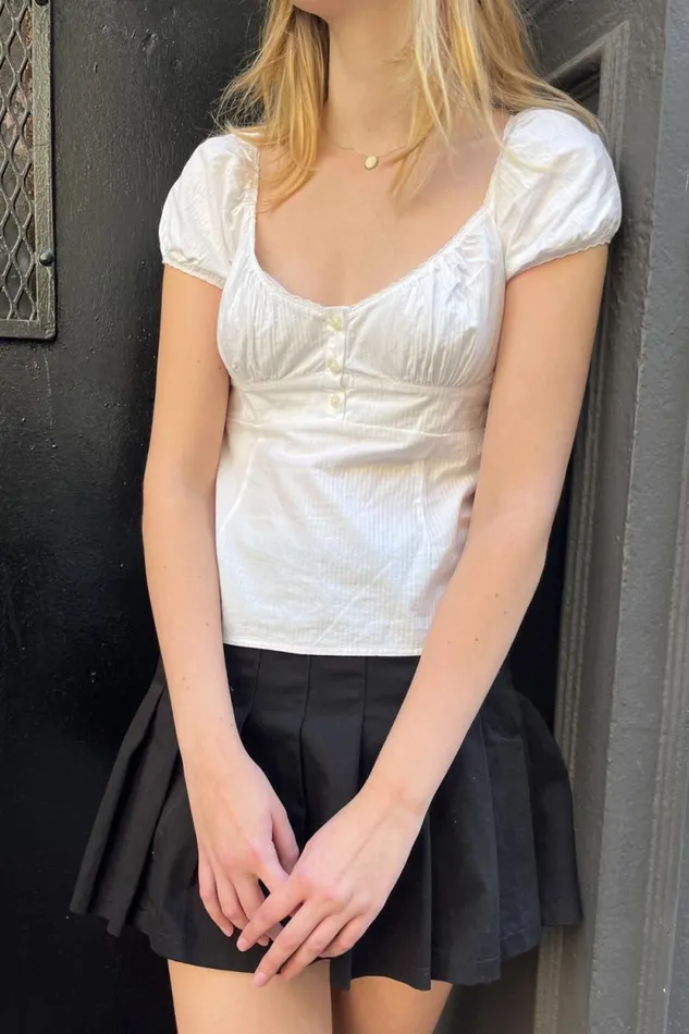 Brandy Melville Tops Blair Cotton Ruffle Top White 8211 Women