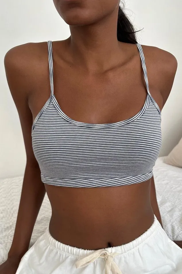 Brandy Melville Tops Lainey Striped Bra Top Navy Blue White Stripes 8211 Women Brandy Melville Tops Lainey Striped Bra Top Navy Blue White Stripes 8211 Women