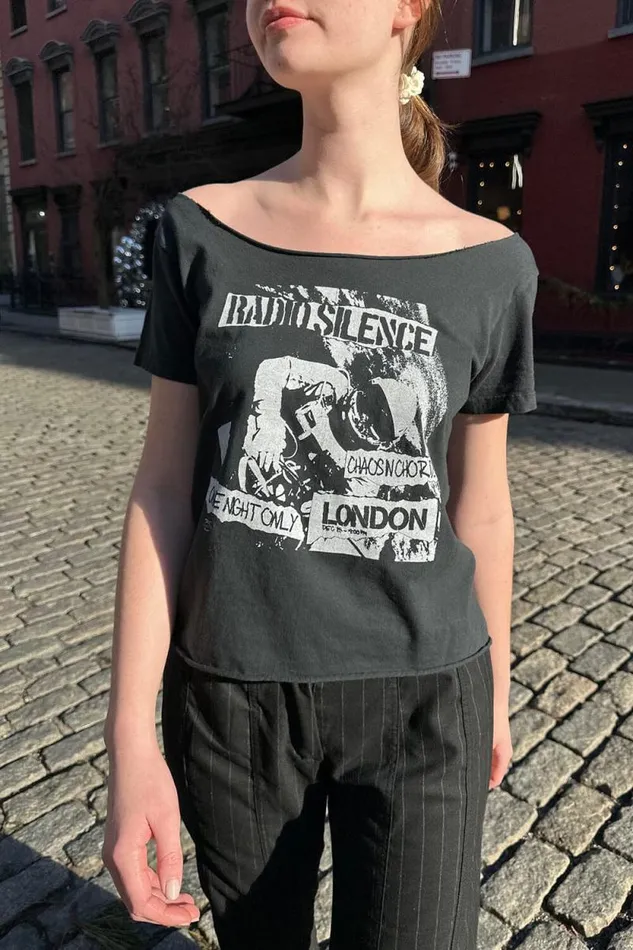 Brandy Melville Tops Robyn Radio Silence London Top Faded Noir 8211 Women