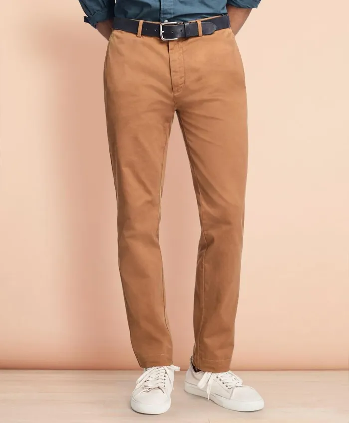 Brooks Brothers Casual Pants SlimFit GarmentDyed Stretch Chinos Dark Camel 8211 Men Brooks Brothers Casual Pants SlimFit GarmentDyed Stretch Chinos Dark Camel 8211 Men