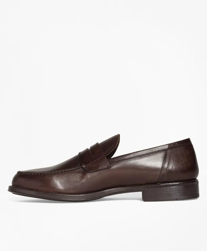 Brooks Brothers Dress and Casual Shoes 1818 Footwear RubberSole Leather Penny Loafers Brown 8211 Men Brooks Brothers Dress and Casual Shoes 1818 Footwear RubberSole Leather Penny Loafers Brown 8211 Men