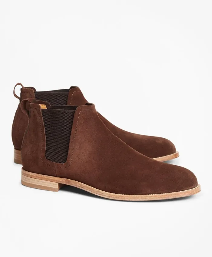 Brooks Brothers Dress and Casual Shoes Chelsea Suede Boots Brown 8211 Men