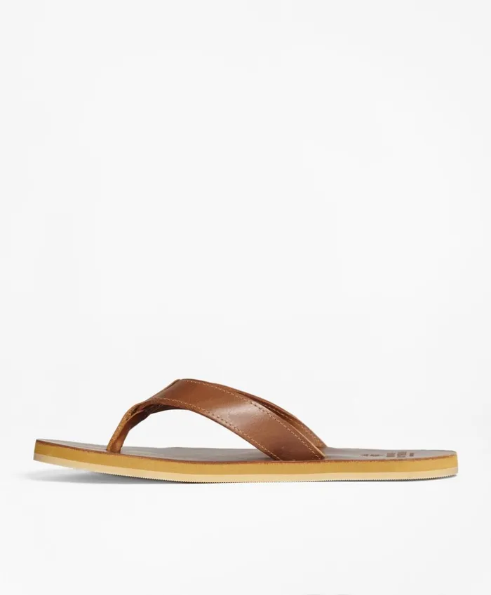 Brooks Brothers Dress and Casual Shoes Leather FlipFlops Tan 8211 Men Brooks Brothers Dress and Casual Shoes Leather FlipFlops Tan 8211 Men