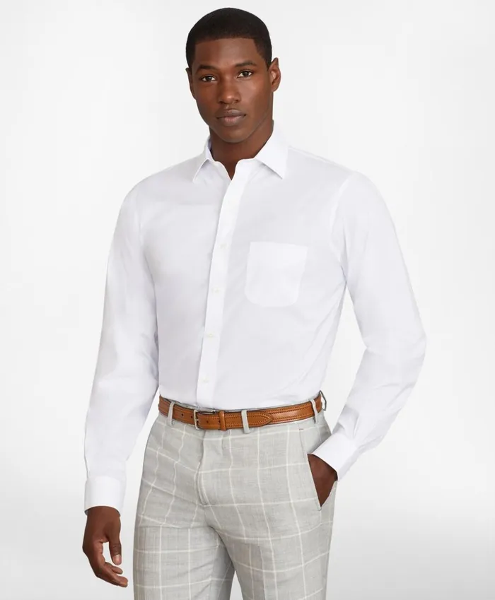 Brooks Brothers Dress Shirts Regent Fitted Dress Shirt Performance NonIron With COOLMAX Ainsley Collar Broadcloth White 8211 Men Brooks Brothers Dress Shirts Regent Fitted Dress Shirt Performance NonIron With COOLMAX Ainsley Collar Broadcloth White 8211 Men