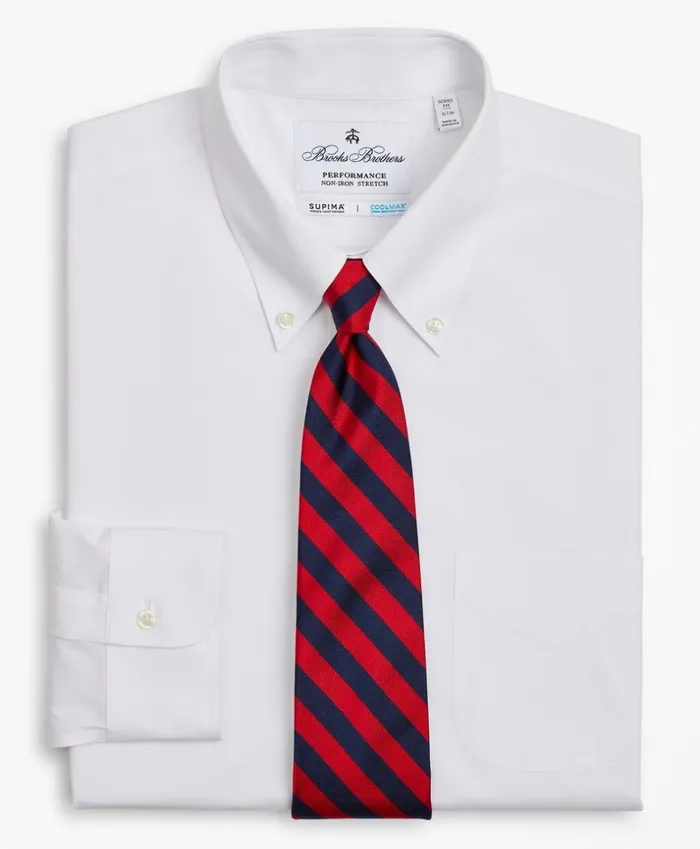 Brooks Brothers Dress Shirts Soho ExtraSlim Fit Dress Shirt Performance NonIron With COOLMAX ButtonDown Collar Broadcloth White 8211 Men Brooks Brothers Dress Shirts Soho ExtraSlim Fit Dress Shirt Performance NonIron With COOLMAX ButtonDown Collar Broadcloth White 8211 Men