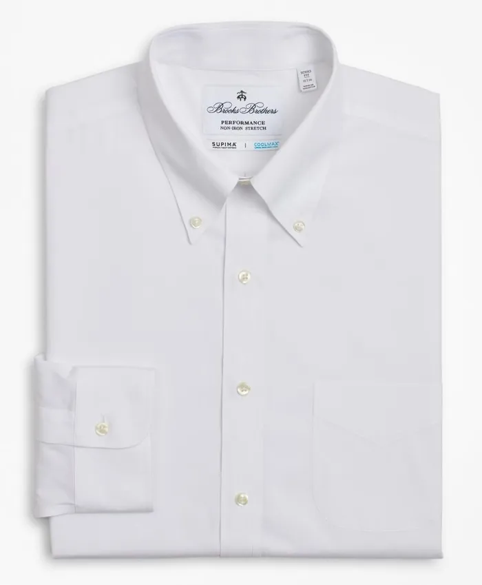 Brooks Brothers Dress Shirts Soho ExtraSlim Fit Dress Shirt Performance NonIron With COOLMAX ButtonDown Collar Broadcloth White 8211 Men Brooks Brothers Dress Shirts Soho ExtraSlim Fit Dress Shirt Performance NonIron With COOLMAX ButtonDown Collar Broadcloth White 8211 Men