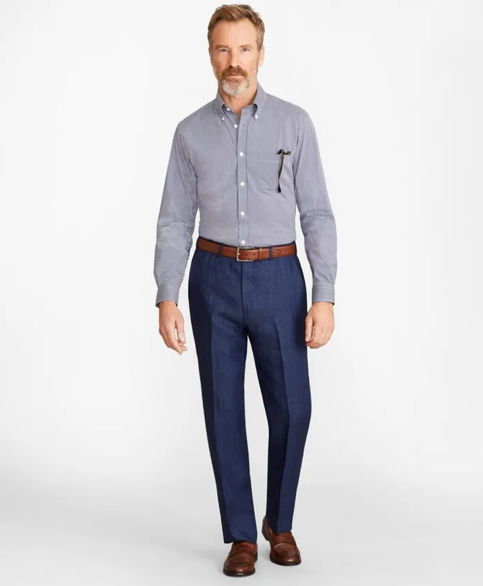 Brooks Brothers Dress Trousers Madison Fit Herringbone Linen Trousers Navy 8211 Men Brooks Brothers Dress Trousers Madison Fit Herringbone Linen Trousers Navy 8211 Men