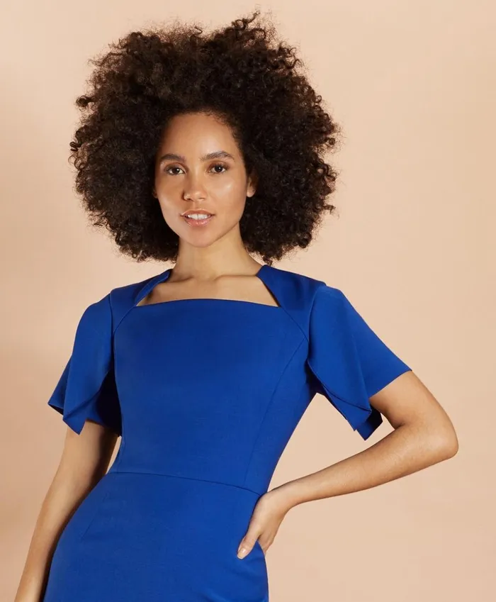 Brooks Brothers Dresses FlutterSleeve WoolBlend Crepe Dress Blue 8211 Women Brooks Brothers Dresses FlutterSleeve WoolBlend Crepe Dress Blue 8211 Women