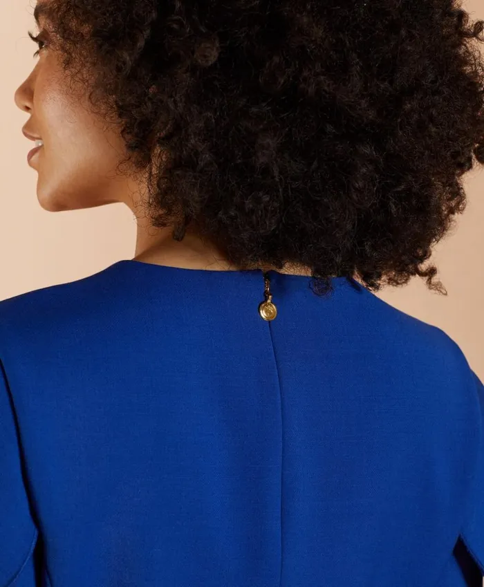 Brooks Brothers Dresses FlutterSleeve WoolBlend Crepe Dress Blue 8211 Women Brooks Brothers Dresses FlutterSleeve WoolBlend Crepe Dress Blue 8211 Women