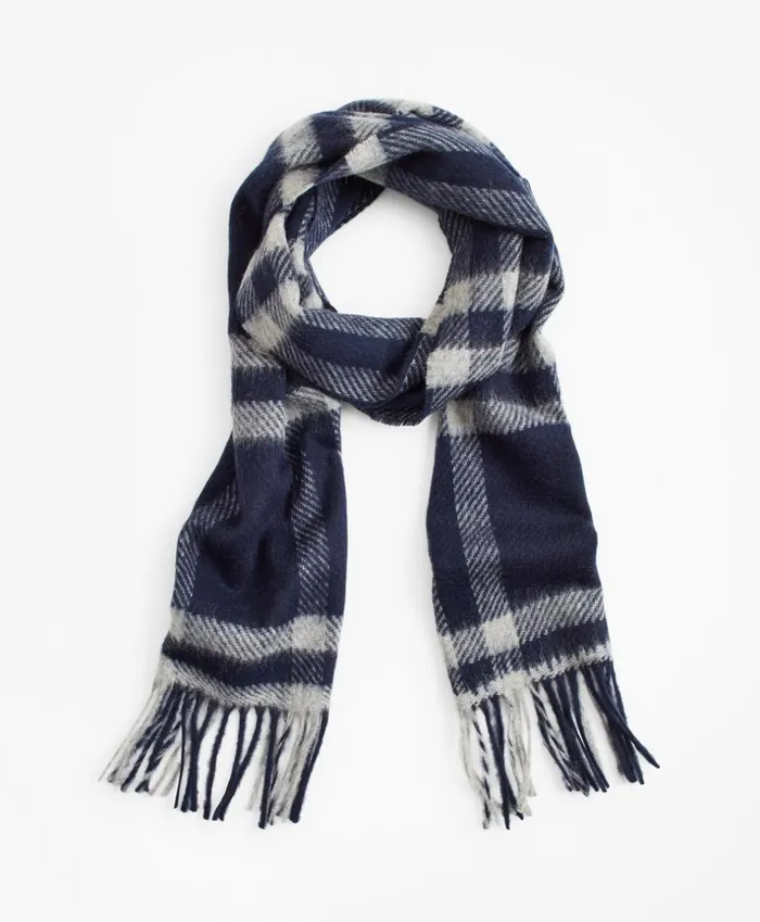 Brooks Brothers Hats Gloves and Scarves Navy Tartan Scarf Navy 8211 Men