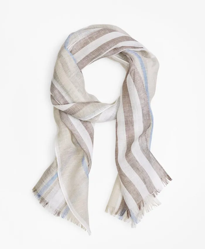Brooks Brothers Hats Gloves and Scarves Tonal Stripe Scarf Tanblue 8211 Men