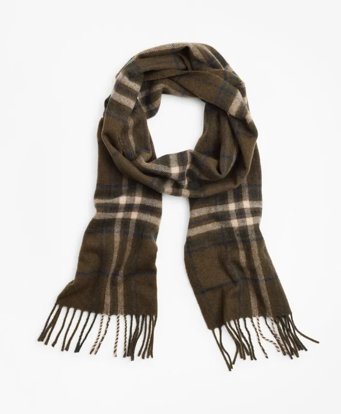 Brooks Brothers Hats Gloves and Scarves Wool Tartan Scarf Olive 8211 Men