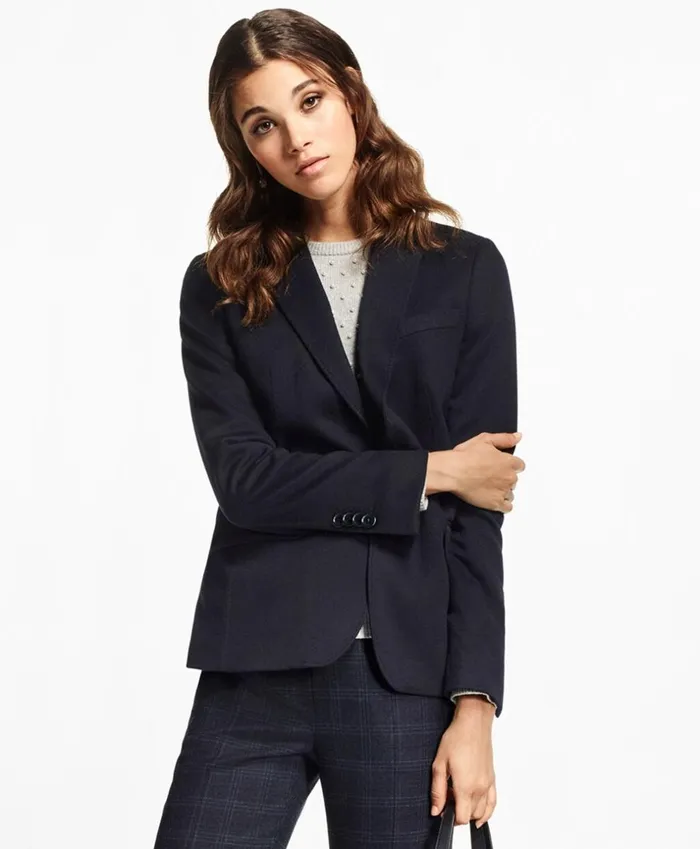 Brooks Brothers Jackets TwoButton Cashmere Blazer Navy 8211 Women