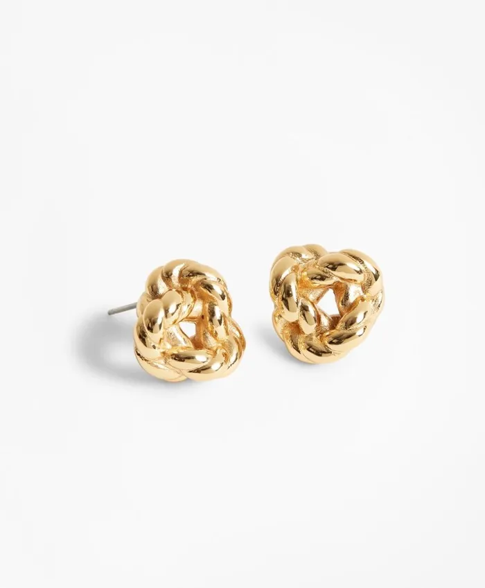 Brooks Brothers Jewelry GoldPlated Rope Knot Earrings Gold 8211 Women