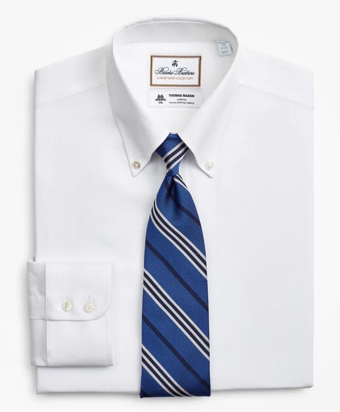 Brooks Brothers Luxury Shirts Luxury Collection Milano SlimFit Dress Shirt ButtonDown Collar SelfStripe White 8211 Men Brooks Brothers Luxury Shirts Luxury Collection Milano SlimFit Dress Shirt ButtonDown Collar SelfStripe White 8211 Men