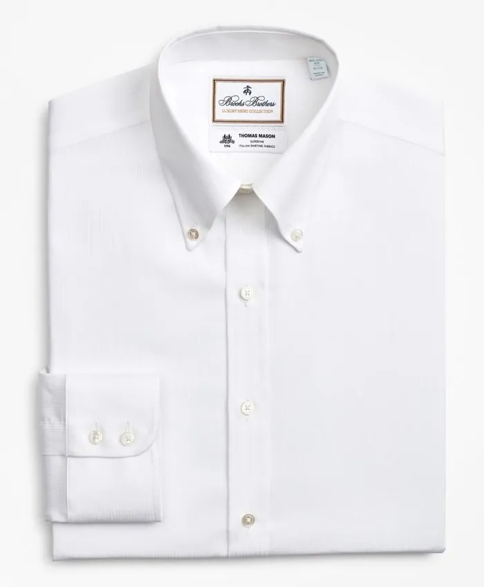 Brooks Brothers Luxury Shirts Luxury Collection Milano SlimFit Dress Shirt ButtonDown Collar SelfStripe White 8211 Men Brooks Brothers Luxury Shirts Luxury Collection Milano SlimFit Dress Shirt ButtonDown Collar SelfStripe White 8211 Men