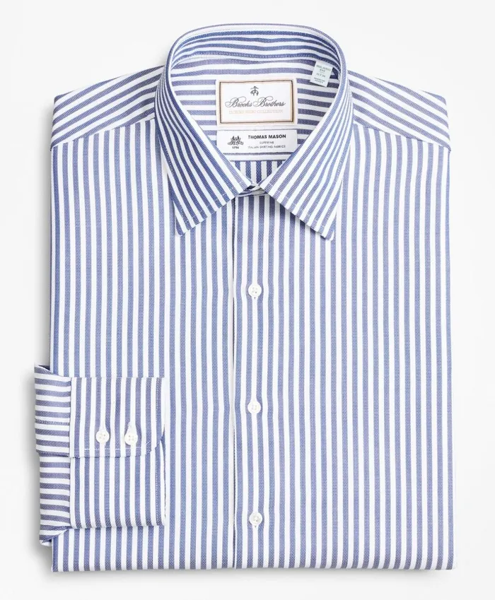 Brooks Brothers Luxury Shirts Luxury Collection Milano SlimFit Dress Shirt Franklin Spread Collar Bengal Stripe Blue 8211 Men Brooks Brothers Luxury Shirts Luxury Collection Milano SlimFit Dress Shirt Franklin Spread Collar Bengal Stripe Blue 8211 Men