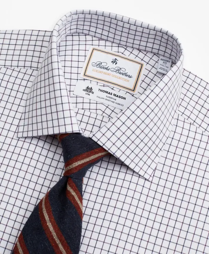 Brooks Brothers Luxury Shirts Luxury Collection Regent Fitted Dress Shirt Franklin Spread Collar Fine Windowpane White 8211 Men Brooks Brothers Luxury Shirts Luxury Collection Regent Fitted Dress Shirt Franklin Spread Collar Fine Windowpane White 8211 Men