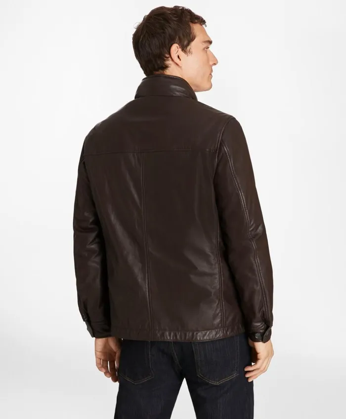 Brooks Brothers Outerwear Reversible Leather Jacket Dark Brown 8211 Men Brooks Brothers Outerwear Reversible Leather Jacket Dark Brown 8211 Men
