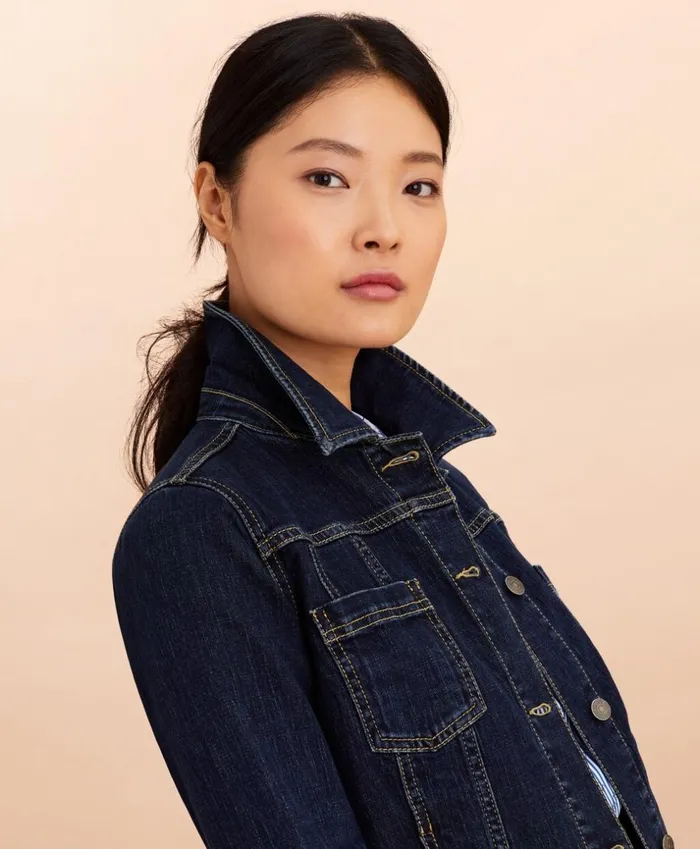 Brooks Brothers Outerwear Stretch Denim Jacket Navy 8211 Women