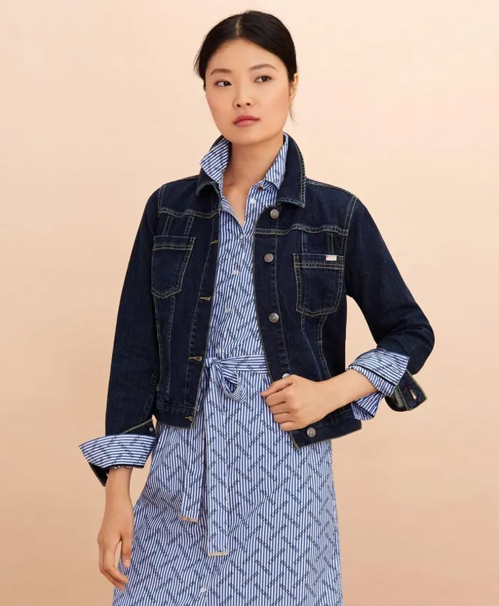 Brooks Brothers Outerwear Stretch Denim Jacket Navy 8211 Women Brooks Brothers Outerwear Stretch Denim Jacket Navy 8211 Women