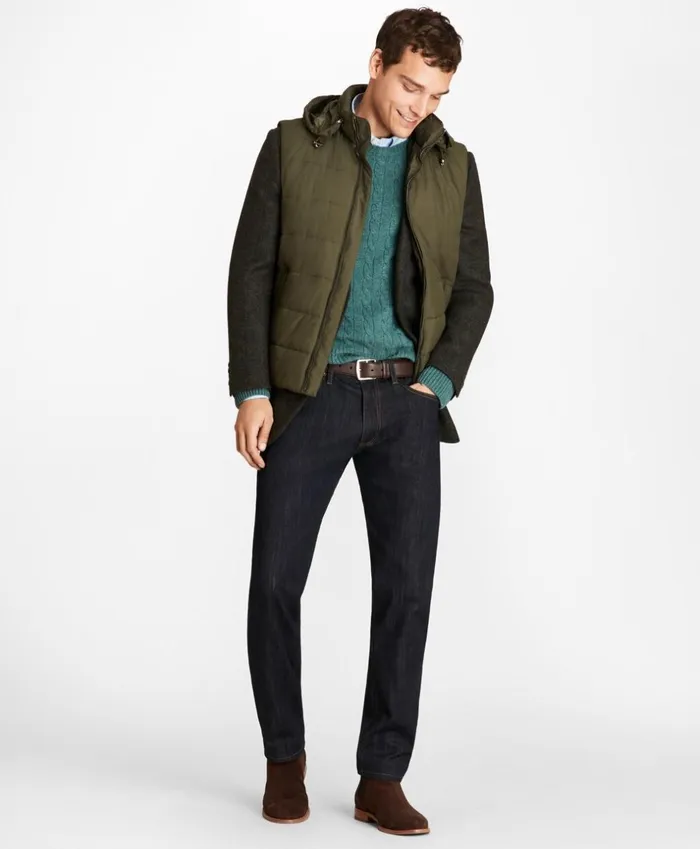 Brooks Brothers Outerwear WaterRepellent Tech Twill Quilted Vest Forest Green 8211 Men Brooks Brothers Outerwear WaterRepellent Tech Twill Quilted Vest Forest Green 8211 Men