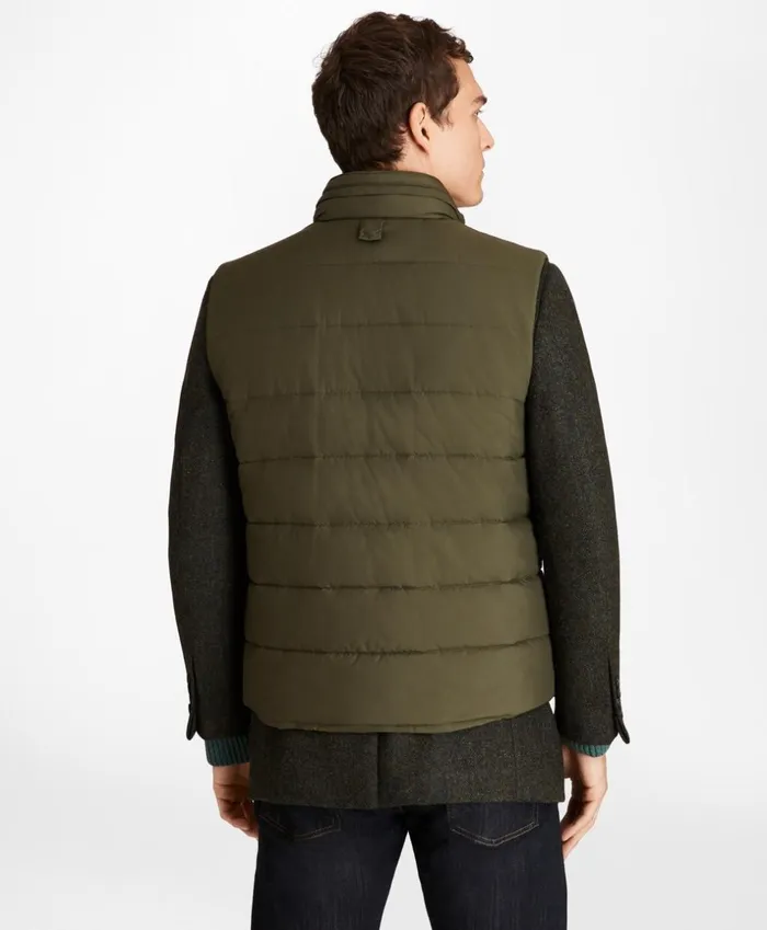 Brooks Brothers Outerwear WaterRepellent Tech Twill Quilted Vest Forest Green 8211 Men Brooks Brothers Outerwear WaterRepellent Tech Twill Quilted Vest Forest Green 8211 Men