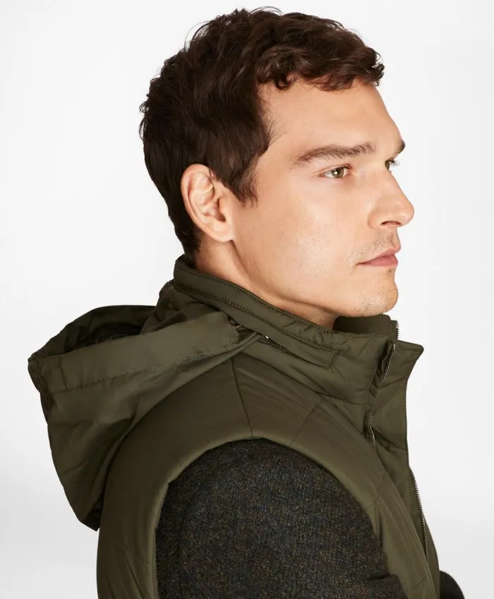 Brooks Brothers Outerwear WaterRepellent Tech Twill Quilted Vest Forest Green 8211 Men Brooks Brothers Outerwear WaterRepellent Tech Twill Quilted Vest Forest Green 8211 Men