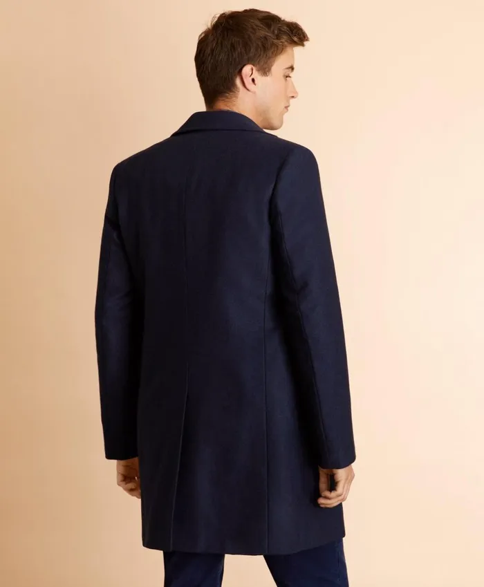 Brooks Brothers Outerwear WoolBlend Topcoat Navy 8211 Men Brooks Brothers Outerwear WoolBlend Topcoat Navy 8211 Men
