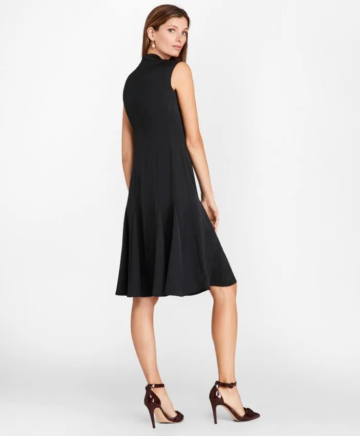 Brooks Brothers Petites Petite Beaded Satin ALine Dress Black 8211 Women Brooks Brothers Petites Petite Beaded Satin ALine Dress Black 8211 Women