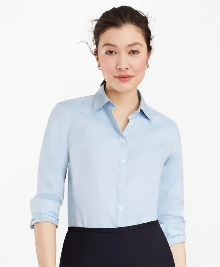 Brooks Brothers Petites Petite NonIron Stretch Supima Cotton Fitted Dress Shirt Light Blue 8211 Women Brooks Brothers Petites Petite NonIron Stretch Supima Cotton Fitted Dress Shirt Light Blue 8211 Women