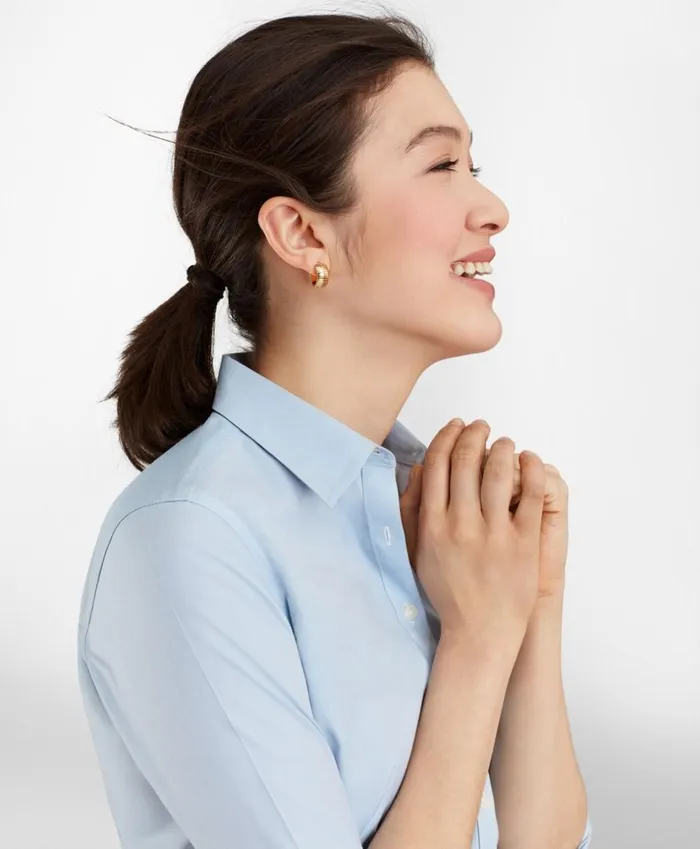 Brooks Brothers Petites Petite NonIron Stretch Supima Cotton Fitted Dress Shirt Light Blue 8211 Women Brooks Brothers Petites Petite NonIron Stretch Supima Cotton Fitted Dress Shirt Light Blue 8211 Women