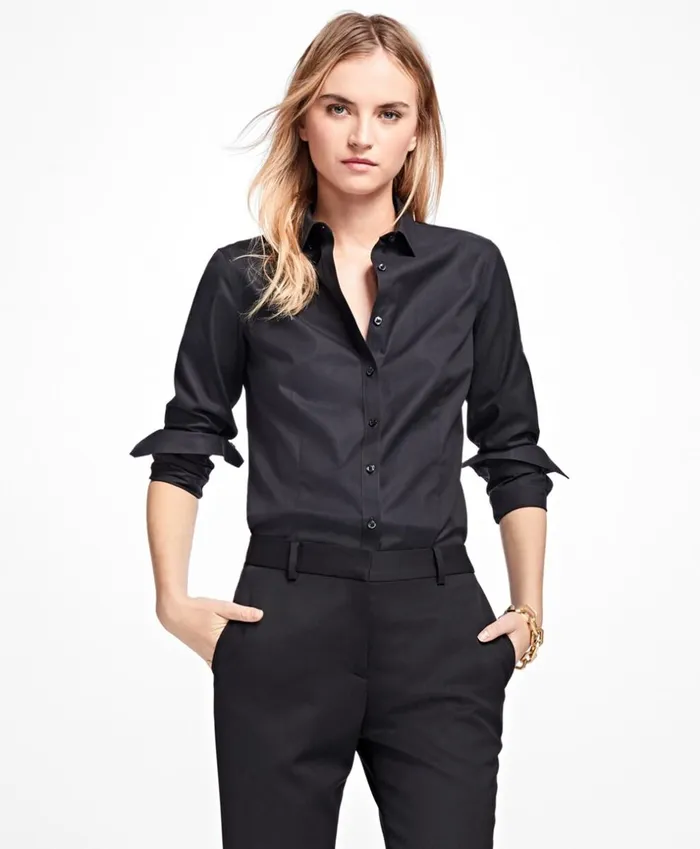 Brooks Brothers Petites Petite NonIron TailoredFit Dress Shirt Black 8211 Women Brooks Brothers Petites Petite NonIron TailoredFit Dress Shirt Black 8211 Women